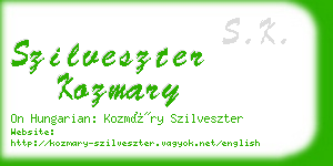 szilveszter kozmary business card